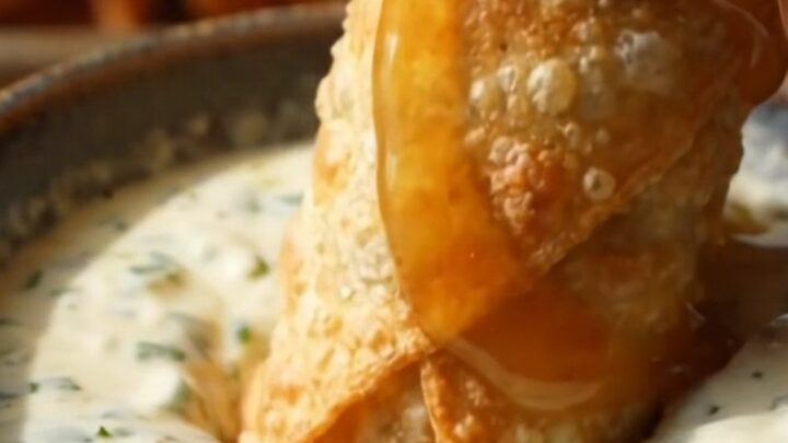 Golden baked honey-chipotle chicken taquitos snapped in half, showing melted cheese and smoky shredded chicken