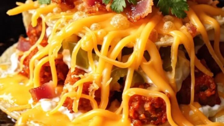 Jalapeño popper chorizo smash taco with a lacy golden cheddar skirt, crispy bacon and cilantro on top