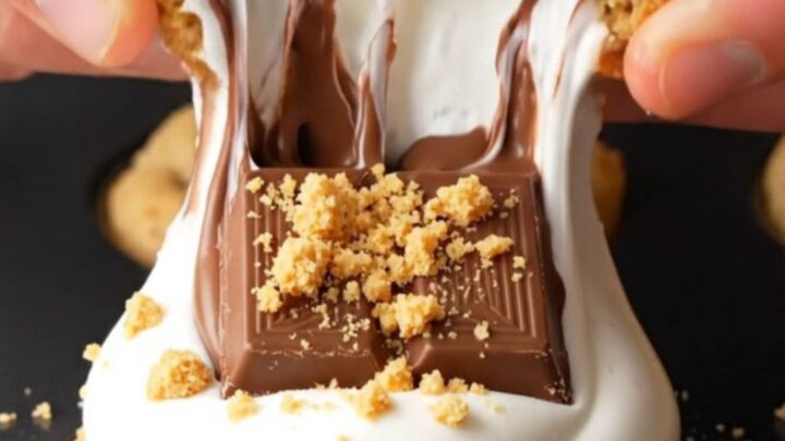 S'mores cookie cups with gooey marshmallow and chocolate filling, golden edges