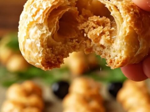 Golden savory Turkish cookies with sesame seeds on a parchment-lined baking sheet, one broken in half showing flaky layers.