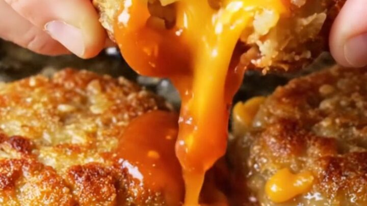 Crispy potato veggie patties stacked on a plate with a bowl of spicy Kewpie dip