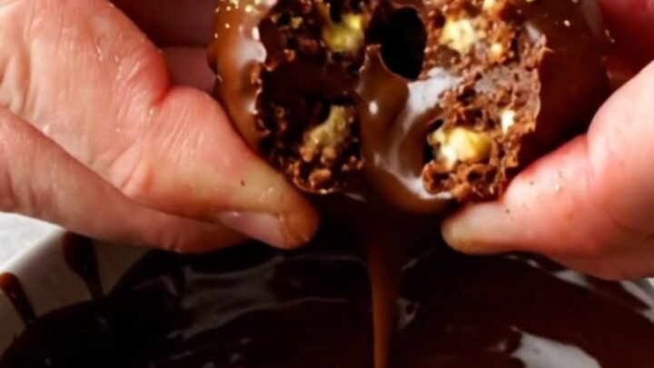 No-bake chocolate banana biscuit bites arranged on parchment paper