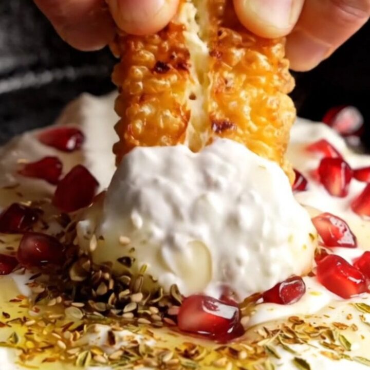 Crispy accordion halloumi fries with honey za'atar yogurt dip