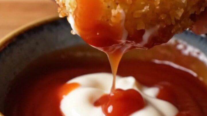 Crispy garlic parmesan hashbrowns on a plate with dipping sauce