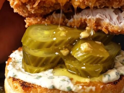 Crispy chicken sandwich with honey chipotle glaze, ranch, and pickles on a brioche bun