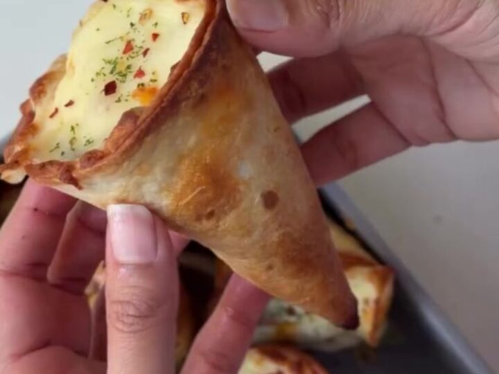 Crispy golden tortilla cones filled with seasoned ground beef and melted mozzarella