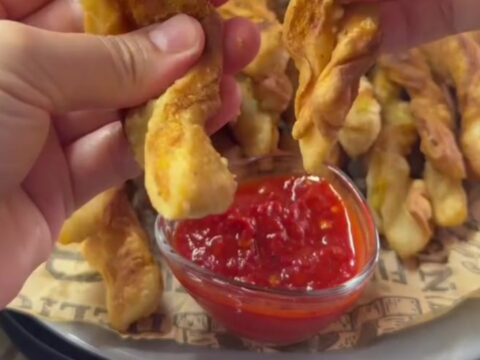 Twisted crispy potato churro fries with sweet chili sauce