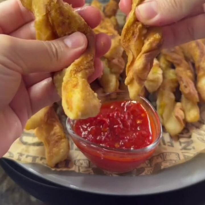 Twisted crispy potato churro fries with sweet chili sauce