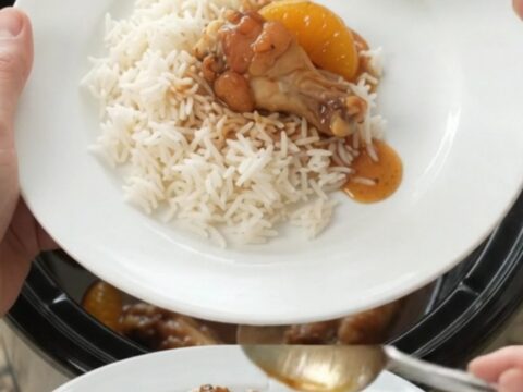 Sticky honey soy chicken wings with mandarin oranges in a slow cooker