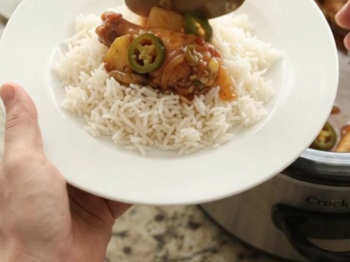 Slow-cooker chicken wings with pineapple and jalapeño in a glossy honey-soy glaze