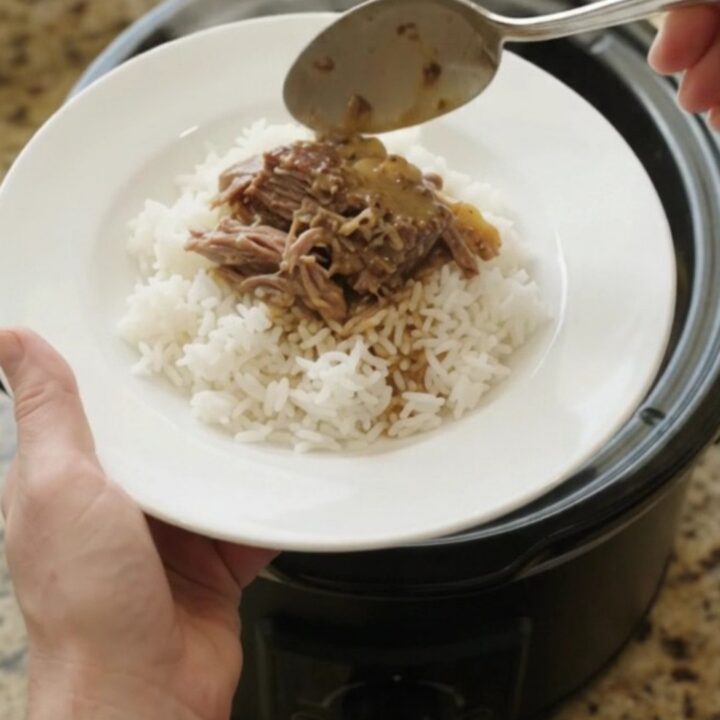 Slow cooker roast with pepperoncini and creamy gravy