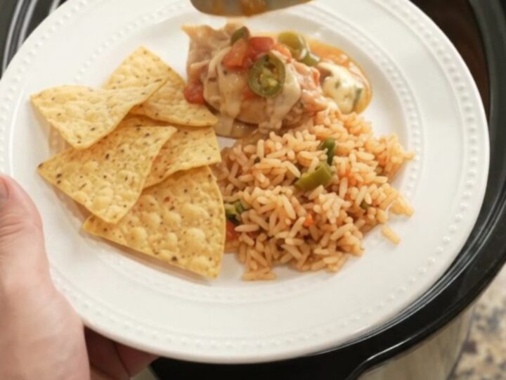 Slow cooker chicken thighs in creamy pepper jack and jalapeño sauce