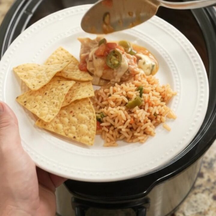 Slow cooker chicken thighs in creamy pepper jack and jalapeño sauce