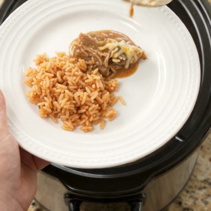 Slow-cooker pork carnitas with melted Oaxaca cheese and green chiles