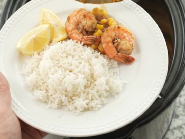 Slow cooker bayou butter garlic corn snow crab with shrimp and corn in a rich red sauce