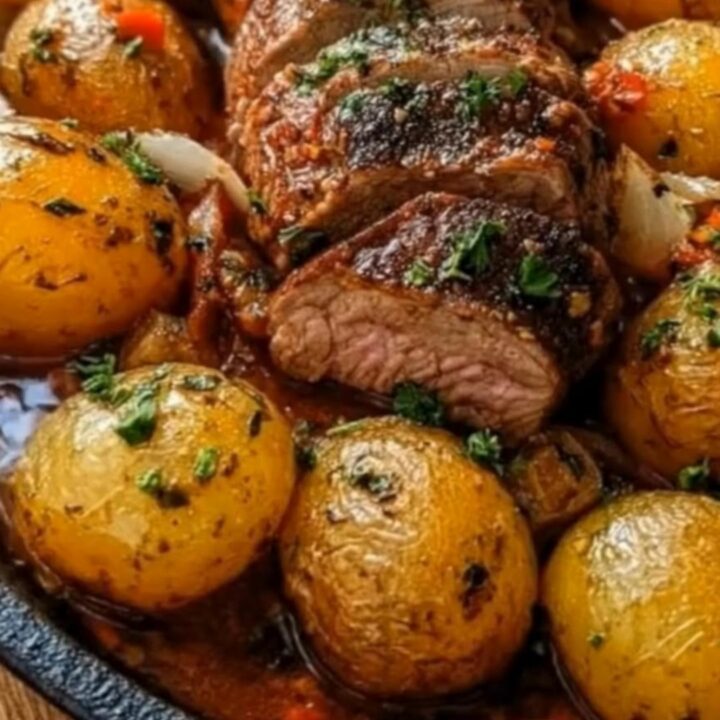 A perfectly cooked beef tenderloin sliced to reveal a pink center