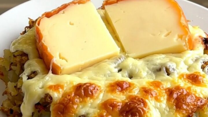 A rustic slow cooker tartiflette with golden melted Reblochon cheese and tender potatoes.