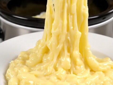 A bowl of warm, creamy, and stretchy aligot served as a side dish.