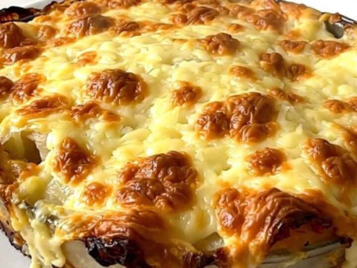 A steaming, creamy gratin of ham-wrapped endives topped with melted emmental cheese in a slow cooker.