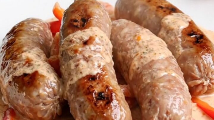 Slow cooked Italian sausages and peppers in a creamy pink vodka sauce.