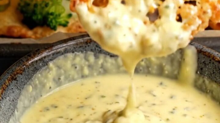 A close-up shot of golden, crispy smashed parmesan broccoli crackers on a black baking tray.