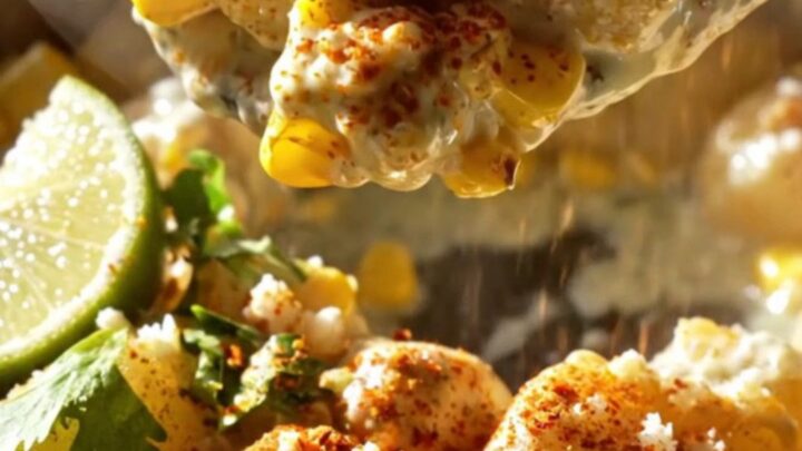 A close-up shot of crispy pan-seared gnocchi mixed with charred corn, creamy sauce