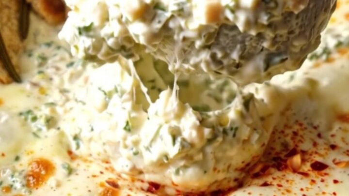 A rustic slow cooker filled with creamy Tuscan kale and Asiago dip, served with crispy flatbread.