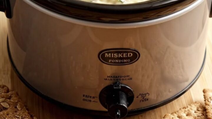A close-up of a warm, creamy smoked salmon dip in a gray ceramic crock, topped with fresh dill and cracked pepper.